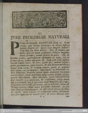 De Iure Proedriae Naturali