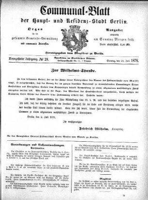 1878,29: No. 29, 21. Juli 1878