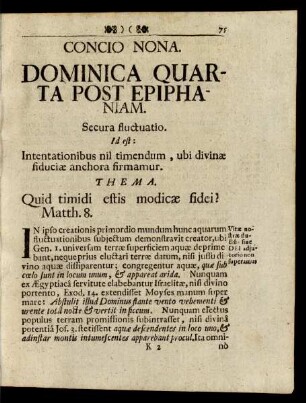 Concio Nona. Dominica Quarta Post Epiphaniam.