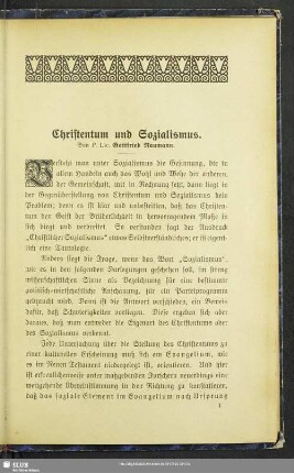 Christentum und Sozialismus