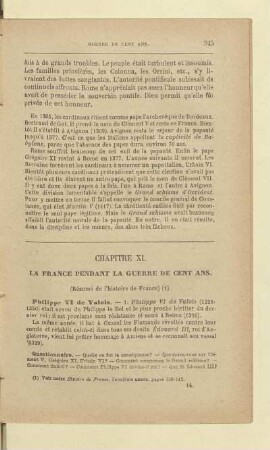 Chapitre XI. La France pendant la guerre de Cent ans