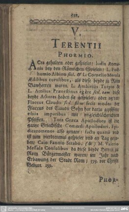 V. Terentii Phormio