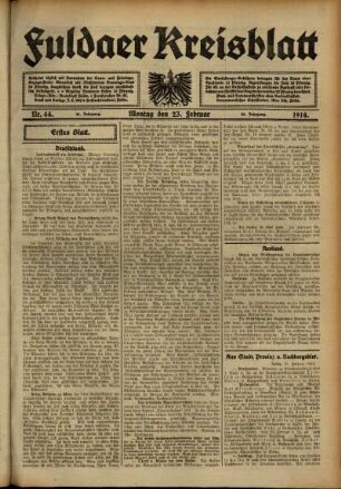 Ausgabe vom Montag, den 23. Februar 1914.