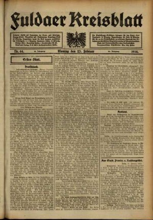 Ausgabe vom Montag, den 23. Februar 1914.