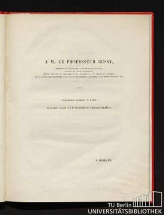 Á M. le professeur Bussy