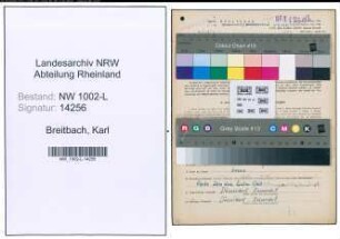 Entnazifizierung Karl Breitbach , geb. 09.06.1904 (Arbeiter)