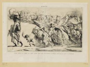 Grand défilé de l’armée qui vient d’être levée pour entreprendre la fameuse expédition de Rome a l’intérieur, aus: "Le Charivari", Paris, 6. Juli 1850