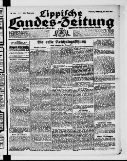 Lippische Landes-Zeitung : ältestes und weitverbreitetes Blatt des Landes und der angrenzenden Bezirke