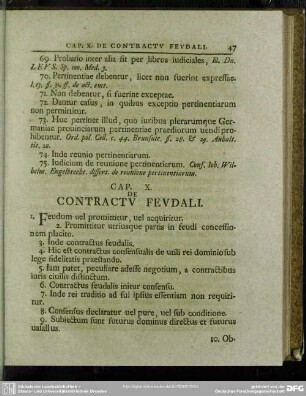 Cap. X. De Contractu Feudali