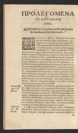 Prolegomena In Historiam Justini.