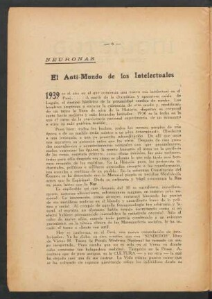 El Anti-Mundo de los Intelectuales : Neuronas