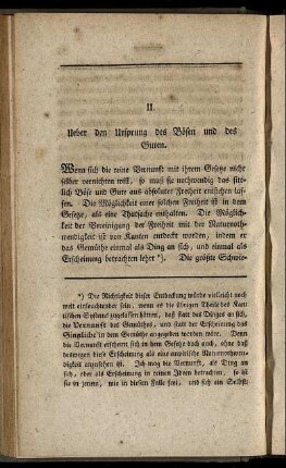 II. Ueber den Ursprung des Bösen und des Guten.