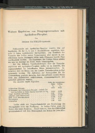 Weitere Ergebnisse von Düngnugsversuchen mit Agrikultur-Phosphat.