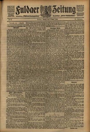 Zweite Ausgabe vom Freitag, den 03. April 1908.