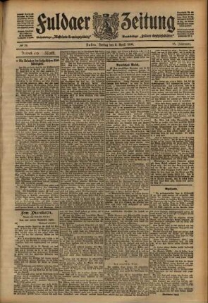 Zweite Ausgabe vom Freitag, den 03. April 1908.