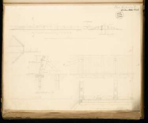 Schutzwehr Monatskonkurrenz Februar 1876: 2 Grundrisse, 2 Aufrisse, 2 Querschnitte; 2 Maßstabsleisten