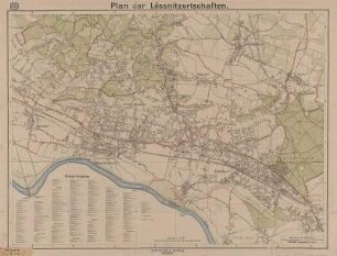 Stadtplan von Radebeul, 1:12 500, 1921 : Plan der Lössnitzortschaften / bearbeitet von R. Mittelbach. - 1:12 500. - Leipzig : Mittelbach , [1921]. - 1 Kt. : mehrfarb. Lithogr. ; 62 x 47 cm