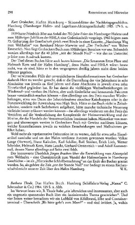 Thode, Barbara :: Das Hafen Buch : Hamburg, Schiffahrts-Verlag Hansa, 1984