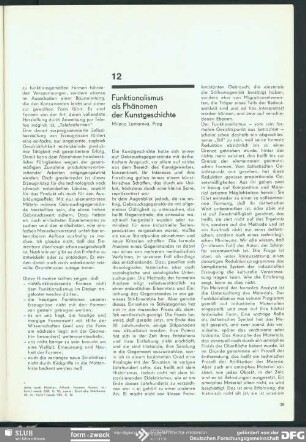 Funktionalismus als Phänomen der Kunstgeschichte : Seminar zum Funktionalismus