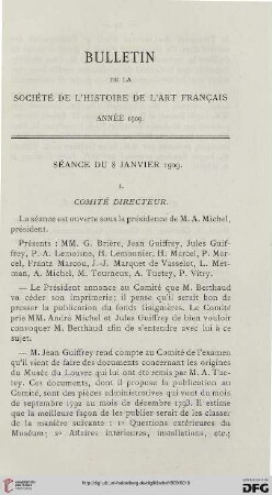 Séance du 8 janvier 1909