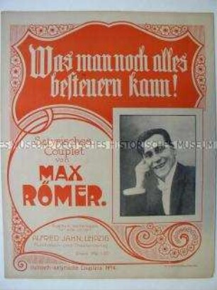 Text-Noten-Blatt zum Couplet "Dann sind wir nicht mehr weit vom Zukunftsstaat!" von Max Römer
