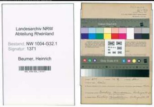 Entnazifizierung Heinrich Beumer , geb. 05.03.1902 (Pachtbeisitzer)