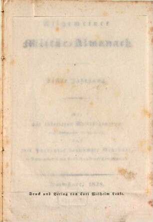 Allgemeiner Militär-Almanach. 1, 1. 1828