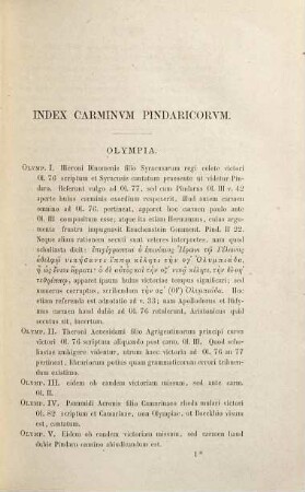 Poetae lyrici graeci : recensuit Theodorus Bergk, 1. Pindari Carmina