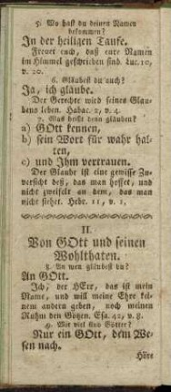 II. Von Gott und seinen Wohlthaten. = II. Wot Boha a jeho dobrotow.
