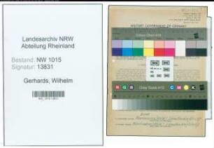 Entnazifizierung Wilhelm Gerhards , geb. 21.08.1905 (Polizeimeister)
