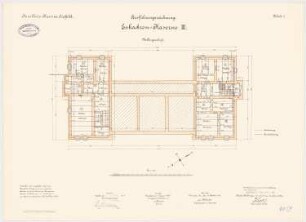 Kavallerie-Kaserne, Krefeld Eskadron-Kaserne III: Grundriss KG 1:100