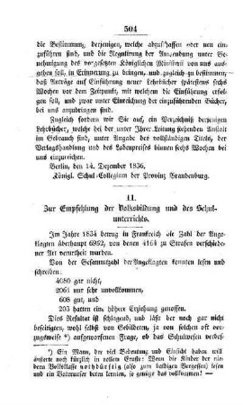 Zur Empfehlung der Volksbildung und des Schulunterrichts
