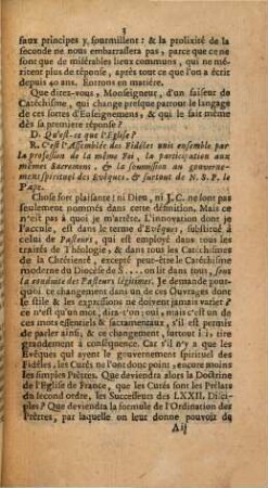 V. Lettre. A M. L'Evesque De *** : Sur l'Affaire présente du Parlement, dans laquelle on releve les erreurs d'une nouvelle Brochure, qui a pour titre: Instruction sur l'obéissance dûe aux Décisions de l'Eglise