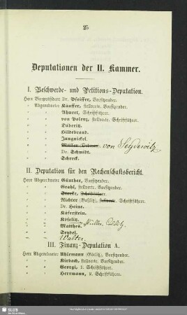 Deputationen der II. Kammer