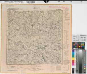 Katasteramt Oelde  Kreis Beckum, Meßtischblatt Enniger 4113, Farbige Einzeichnung mit Namensliste