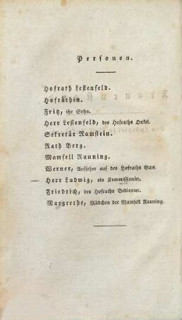 A. W. Ifflands dramatische Werke, 5. Frauenstand. Der Komet. Hausfrieden