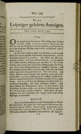 No. 30. Den 13ten April 1789.