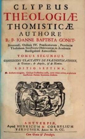 Clypeus theologiae Thomisticae, 2