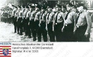 Hessen (Volksstaat), 1932 Juli 7 / Propaganda der NSDAP anlässlich des 2. Wahlgangs der Reichspräsidentenwahl / Einsatz der SA, Gruppenaufnahme