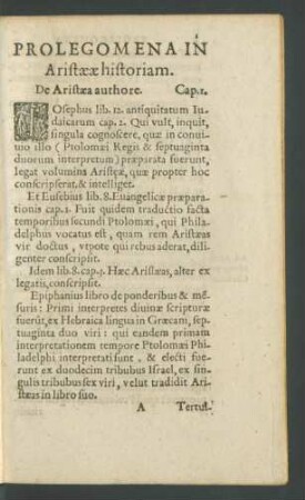 Prolegomena In Aristaeae historiam.