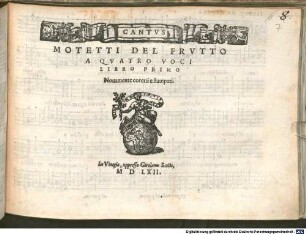 MOTETTI DEL FRVTTO A QVATRO VOCI LIBRO PRIMO