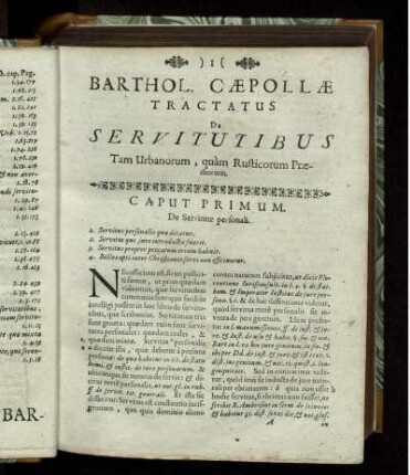 Tractatus De Servitutibus tam Urbanorum, quam Rusticorum Praediorum