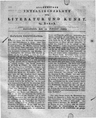 1803-02-19 : 65. Stück
