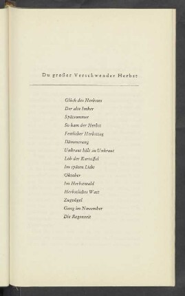 Du großer Verschwender Herbst