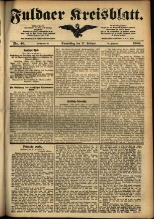 Ausgabe vom Donnerstag, den 27. Februar 1908.