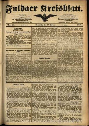 Ausgabe vom Donnerstag, den 27. Februar 1908.