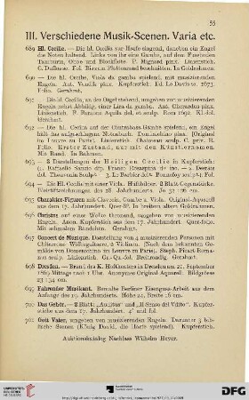 III. Verschiedene Musik-Scenen. Varia etc. (Nr. 689-729)