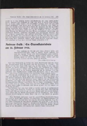 Ein Sturmfluterlebnis am 16. Februar 1916.