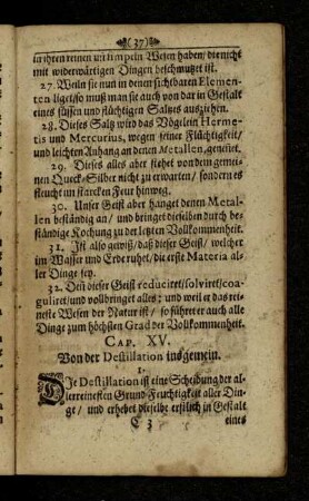 Cap. XV. Von der Destillation insgemein