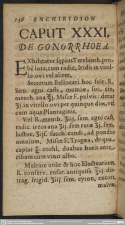 Caput XXXI. De Gonorrhoea